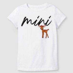 Disney Bambi Youth Girls' White Mini Short Sleeve Graphic Shirt Size XL